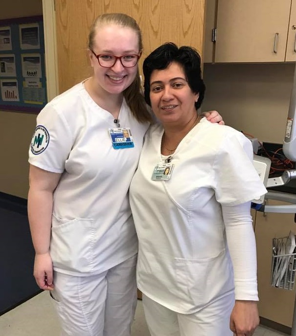 Nurse instructor and student